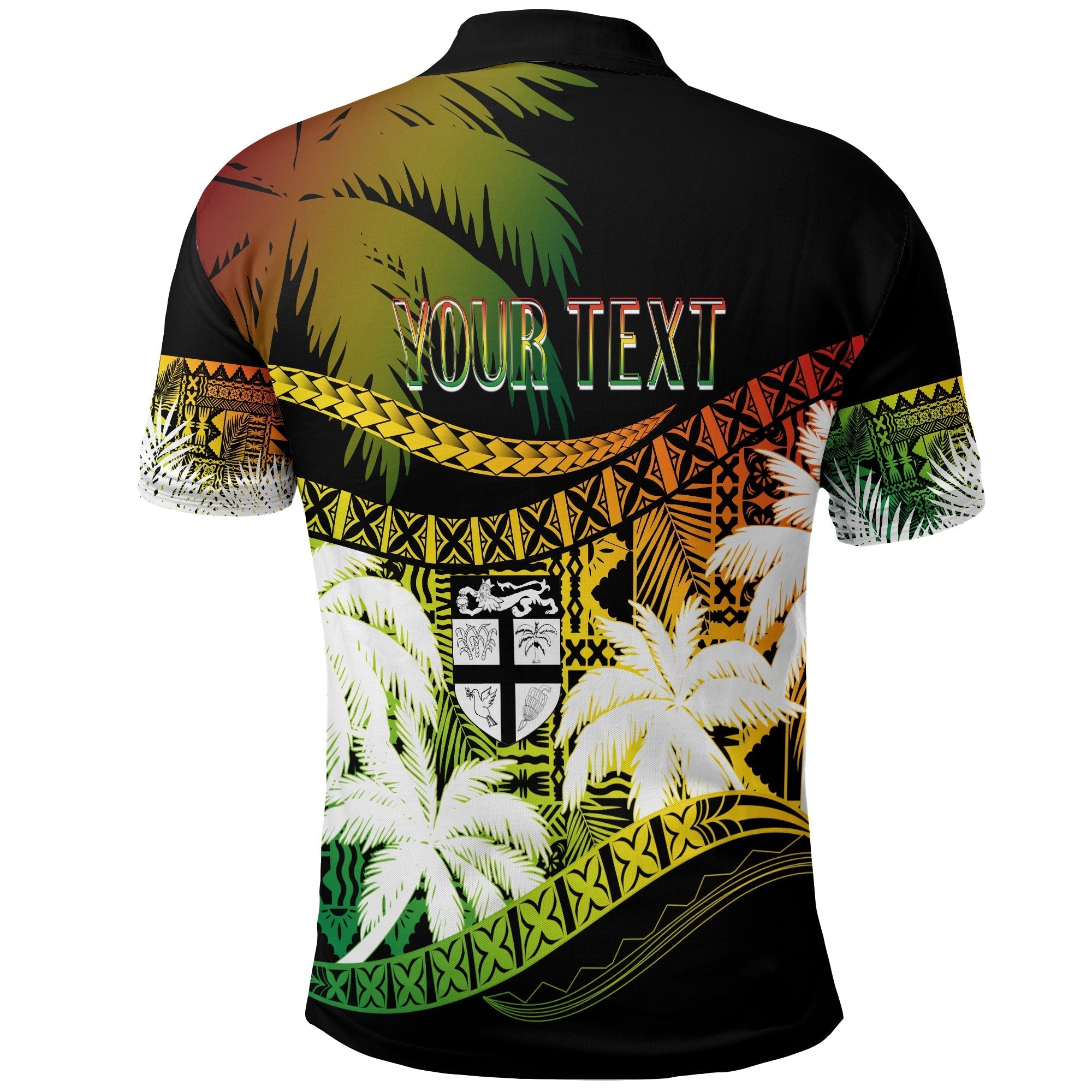 Custom Fiji Day Polo Shirt Flying Fijians Masi Kesa Style Reggae LT7