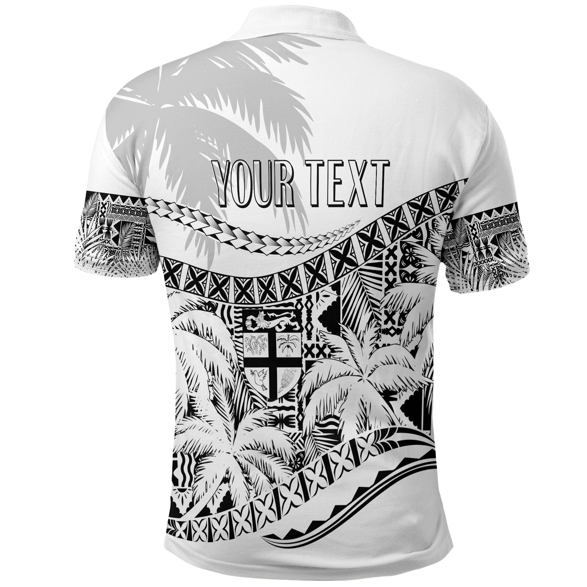 Custom Fiji Day Polo Shirt Flying Fijians Masi Kesa Style White LT7