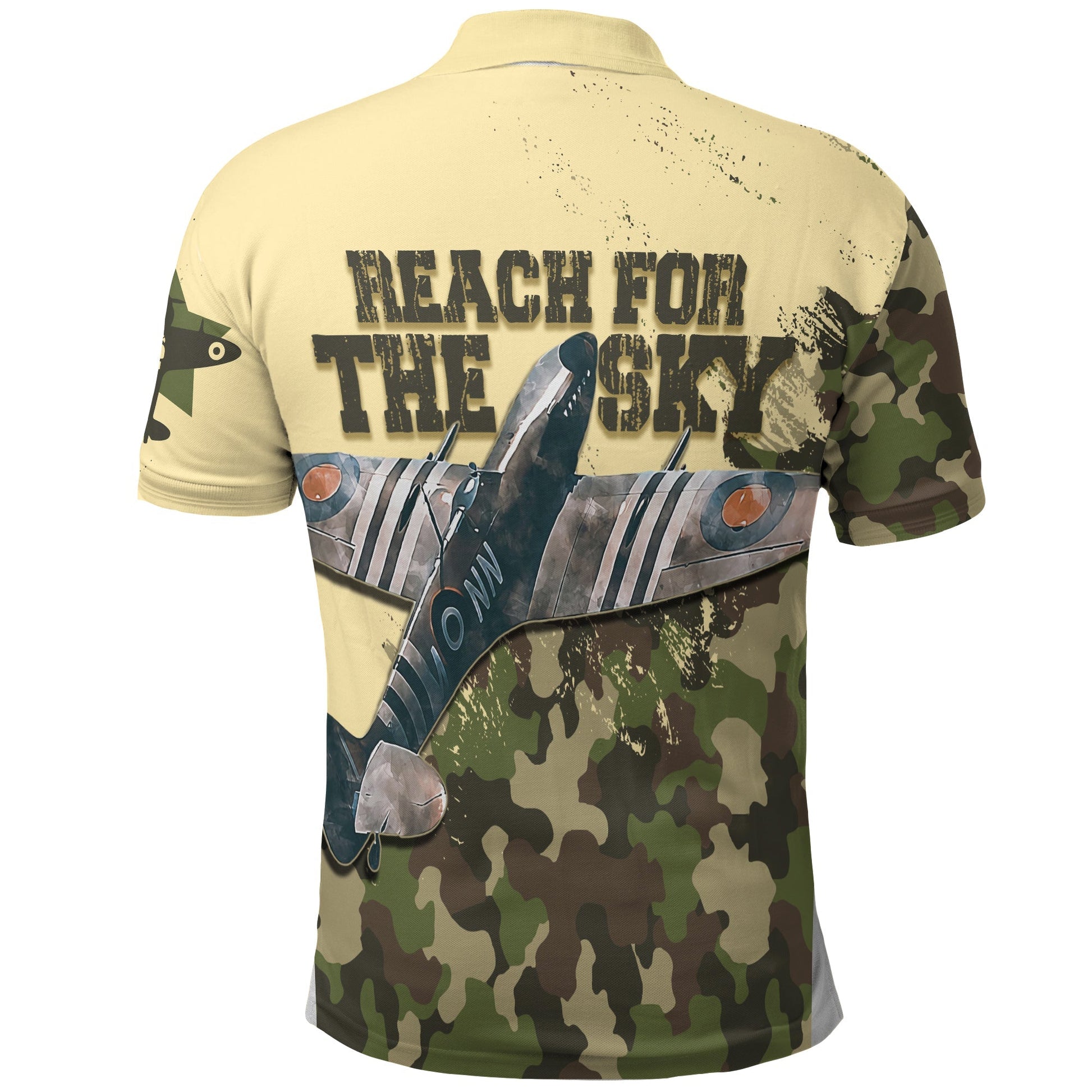 Submarine Spitfire Camouflage Polo Shirt Reach For The Sky LT7