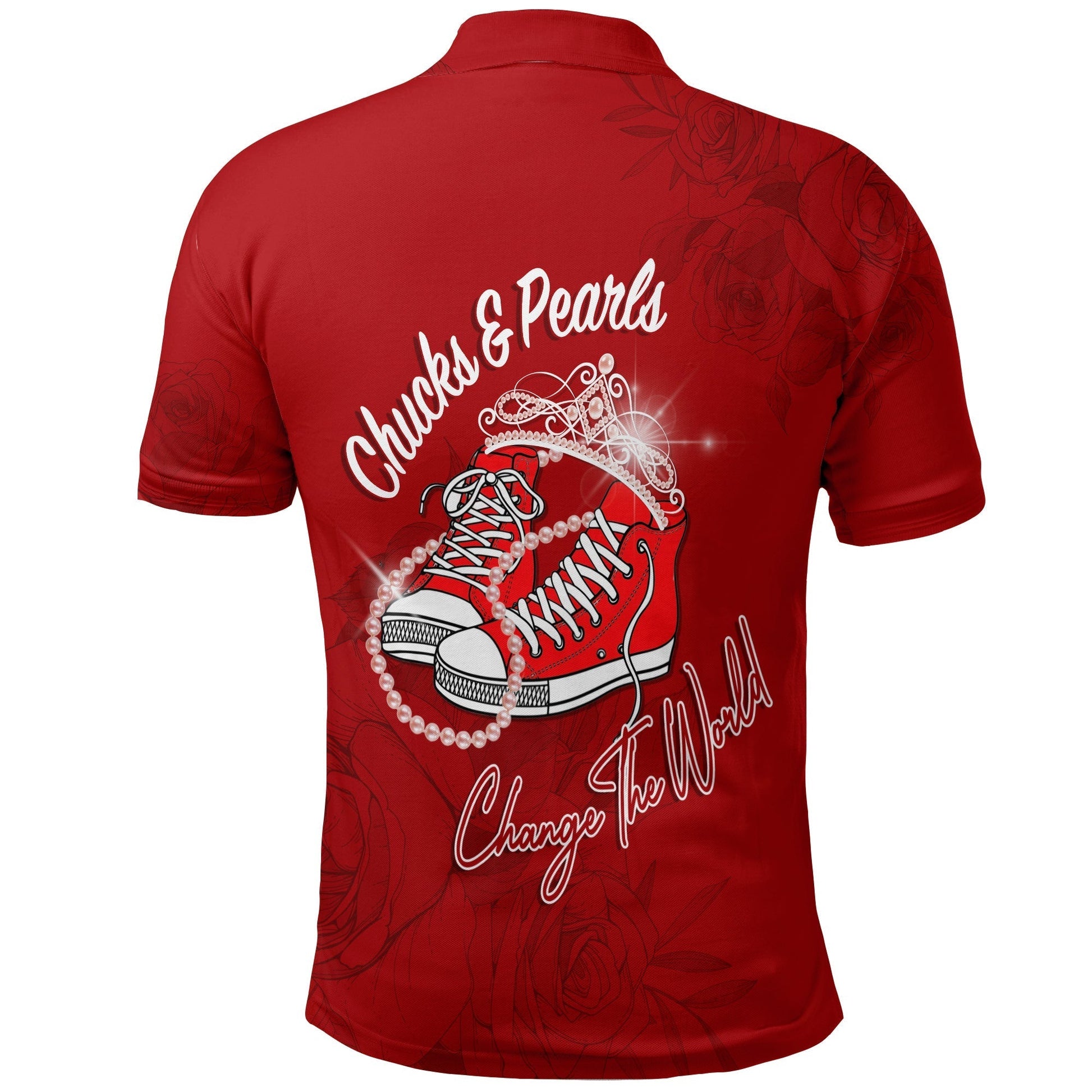 Womxns History Month Polo Shirt Chucks and Pearls Change The World LT7