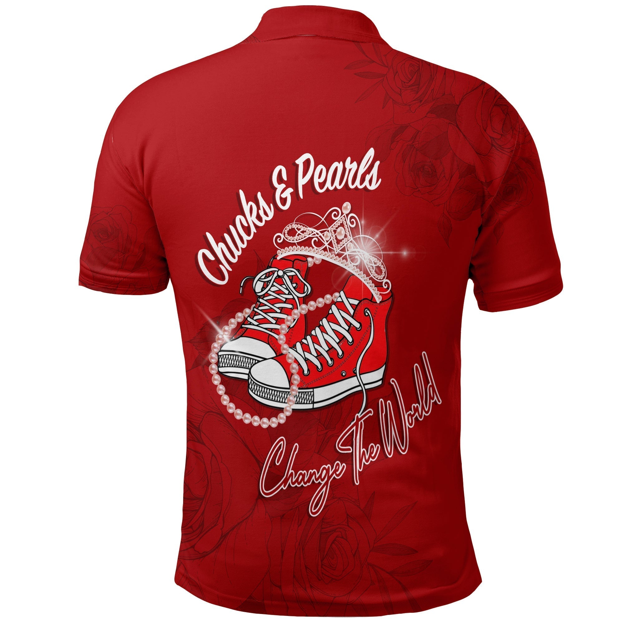 Womxns History Month Polo Shirt Chucks and Pearls Change The World LT7