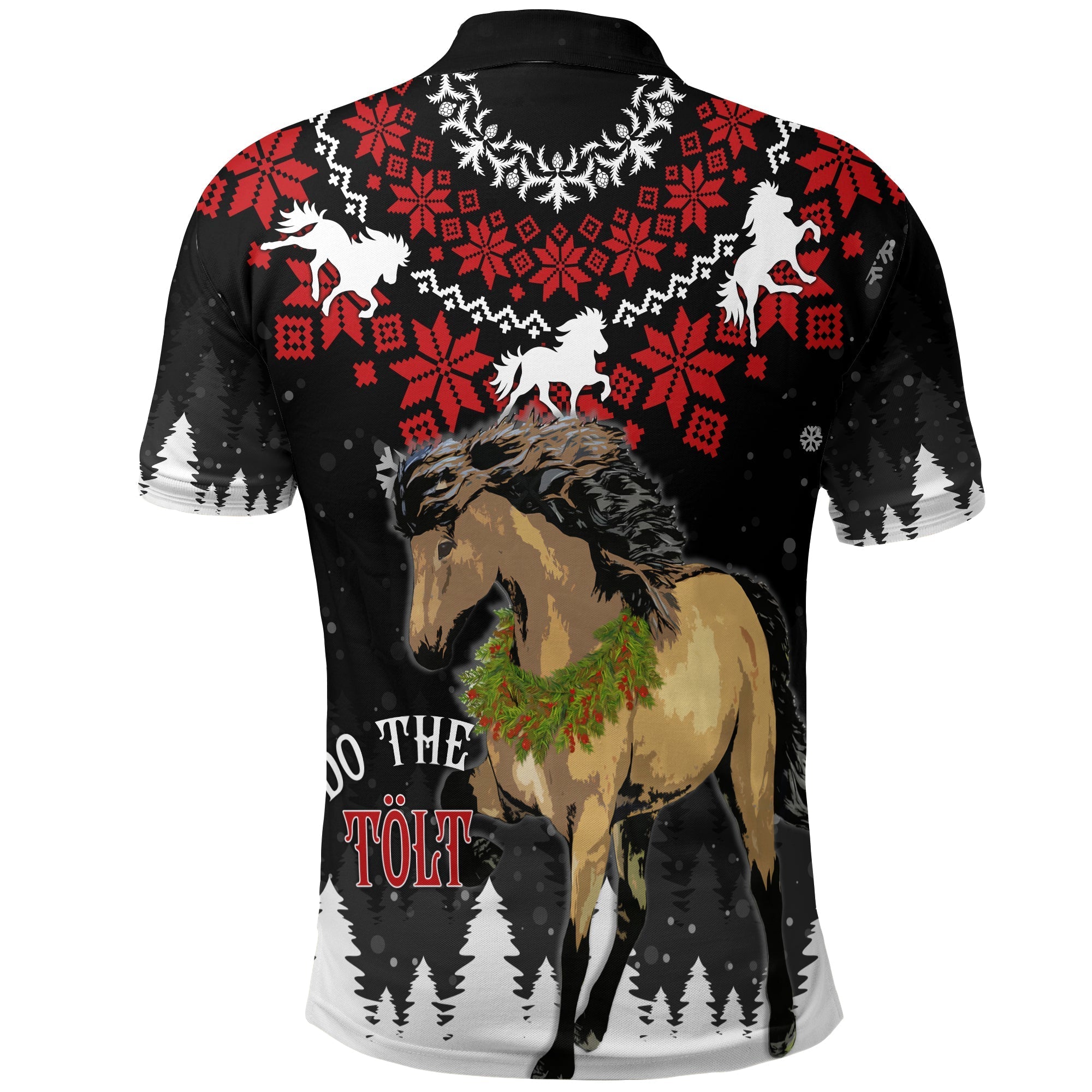 Iceland Polo Shirt Christmas Icelandic Horse Do The Tolt LT7