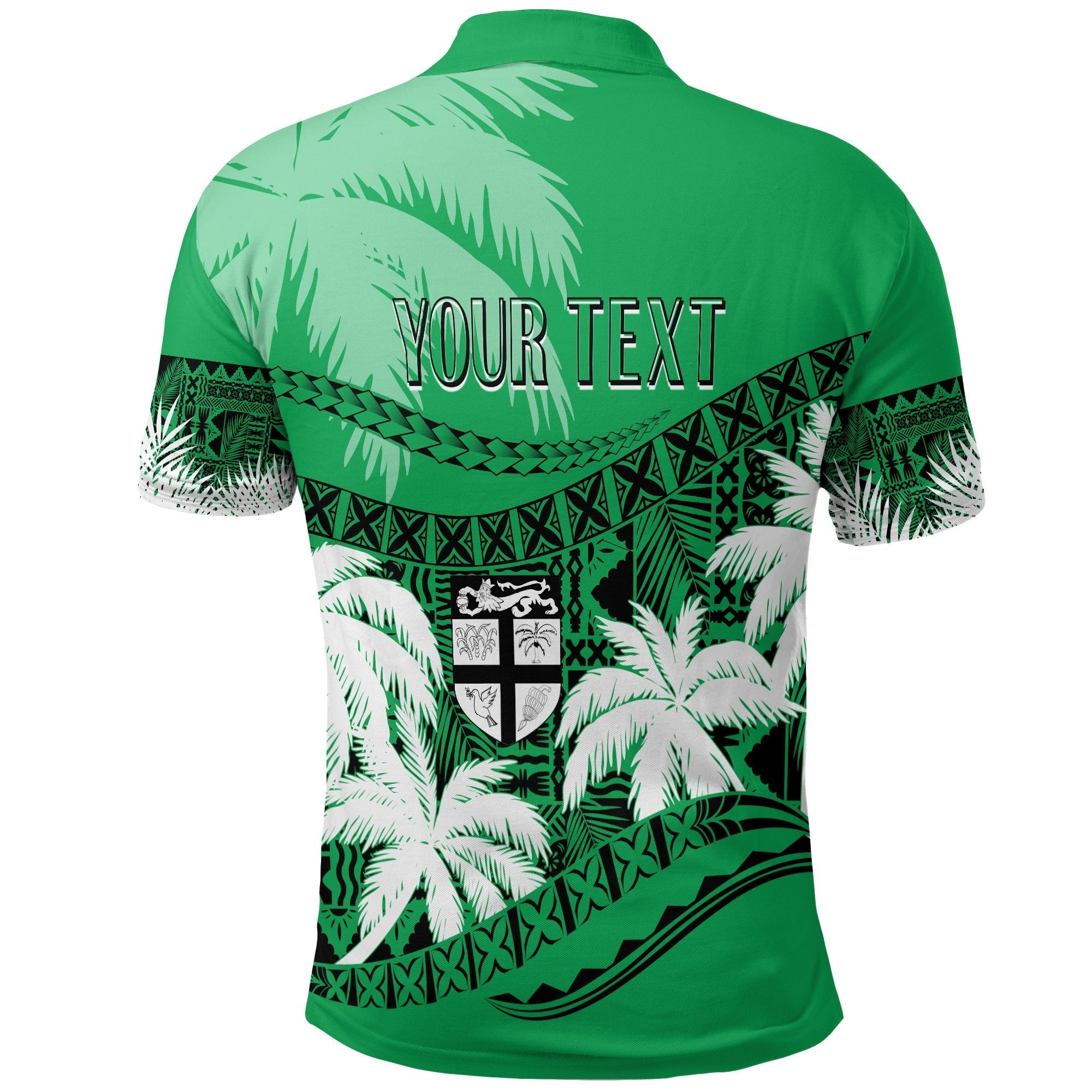 Custom Fiji Day Polo Shirt Flying Fijians Masi Kesa Style Green LT7