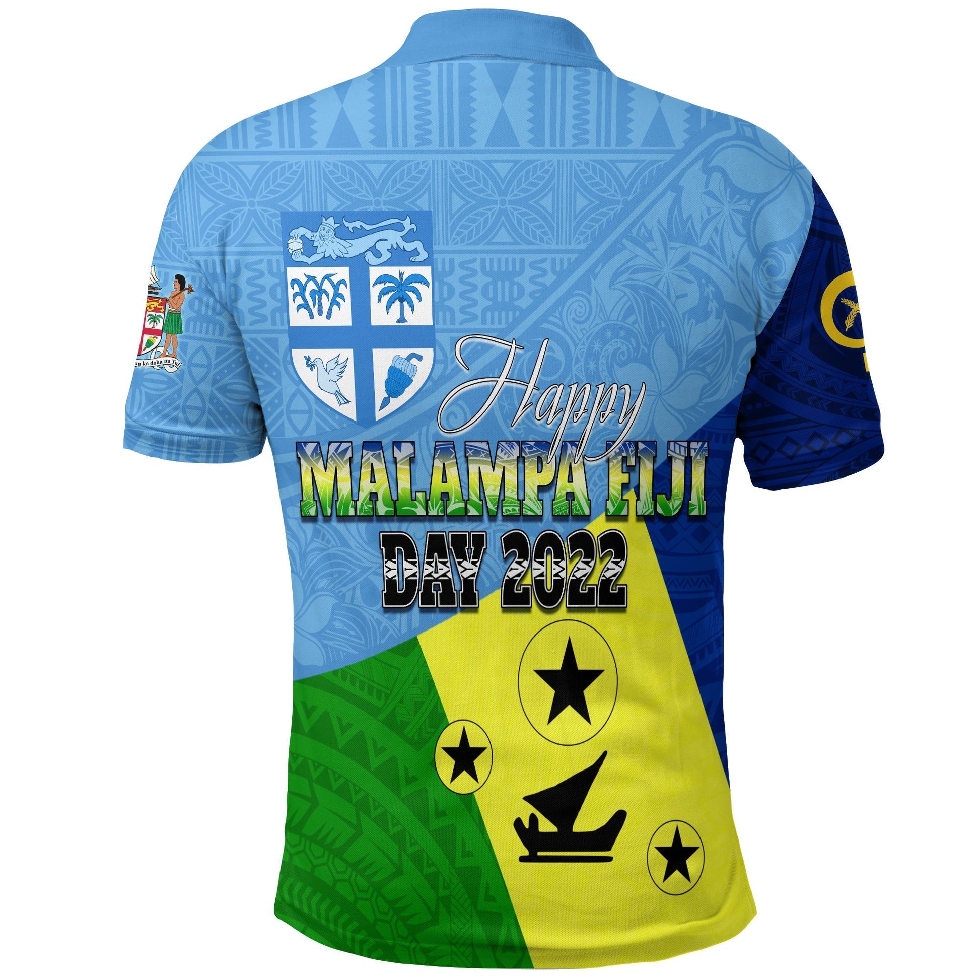 Malampa Fiji Day Polo Shirt Mix Tapa Style LT7
