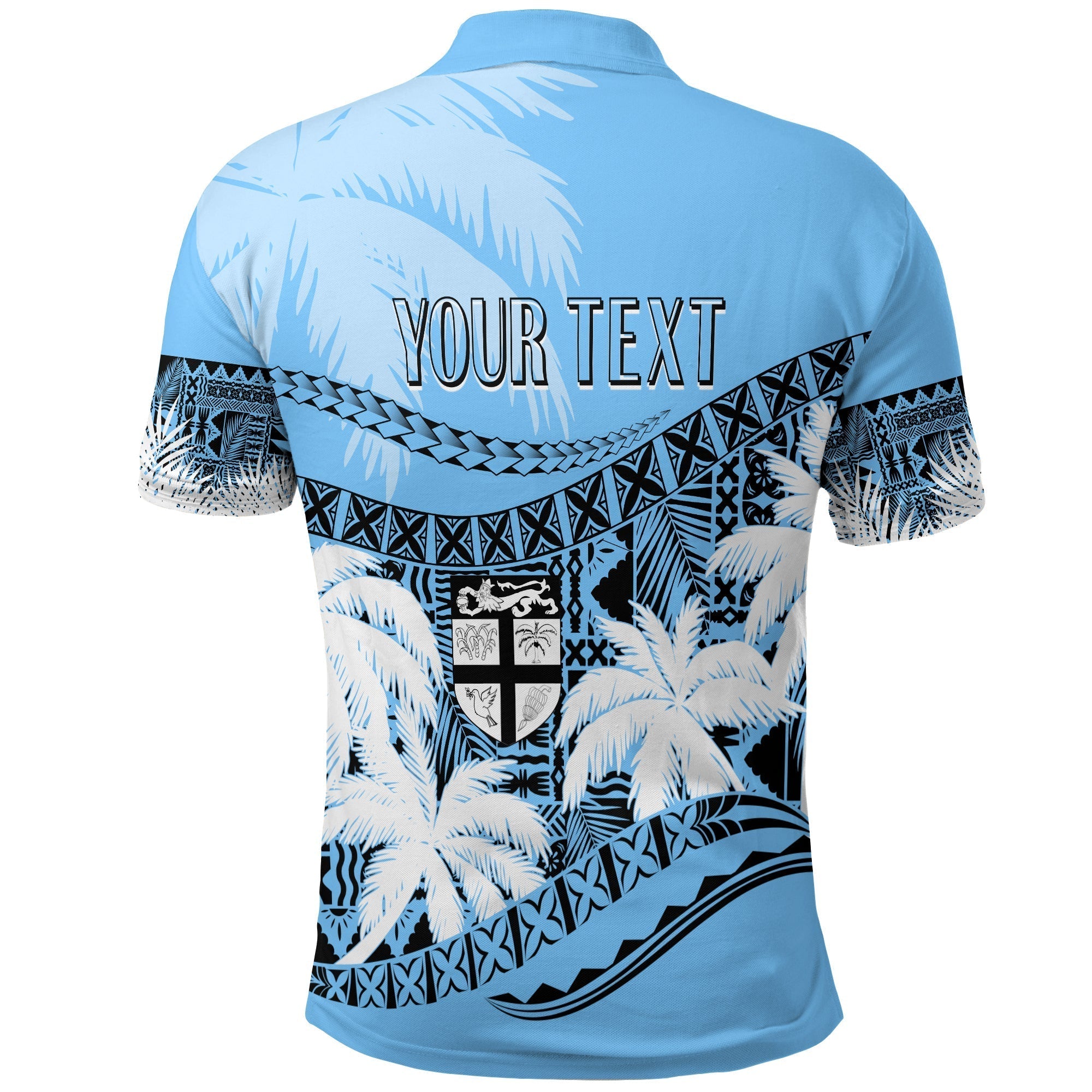 Custom Fiji Day Polo Shirt Flying Fijians Masi Kesa Style Turquoise LT7