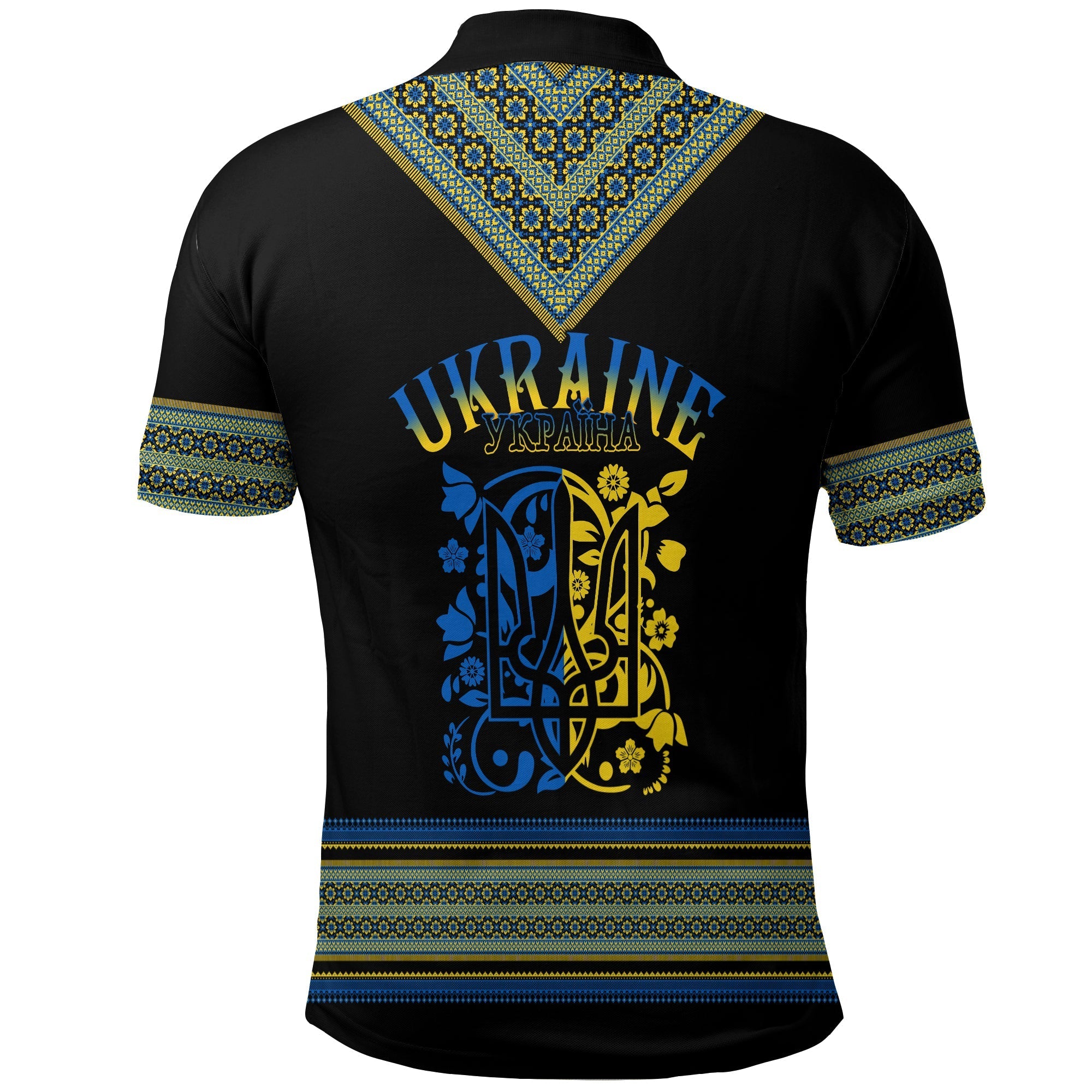 Ukraine Folk Patterns Polo Shirt Unity Day LT7