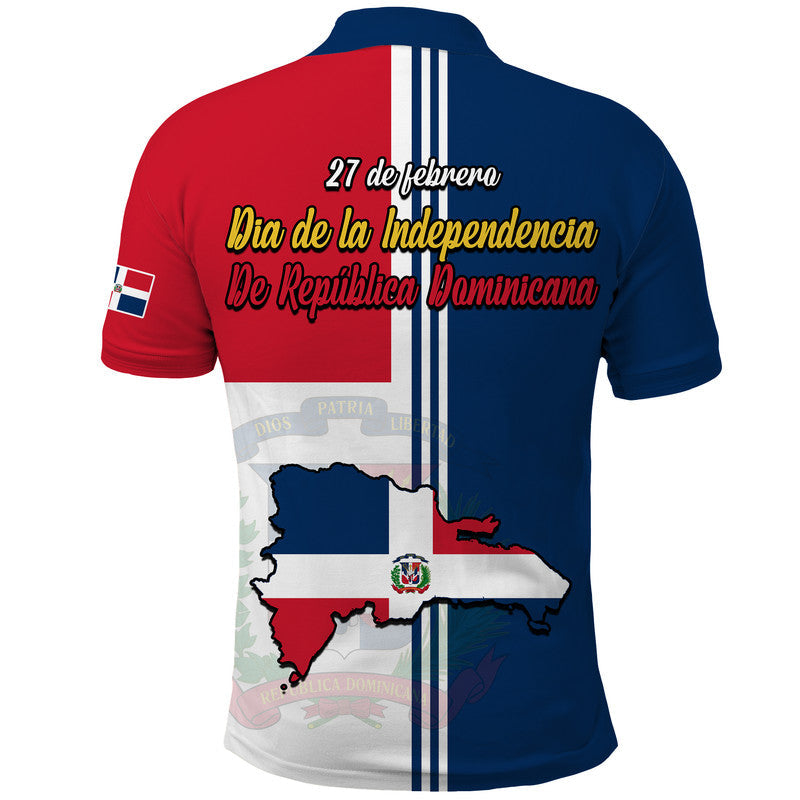 Dominican Republic Polo Shirt Dia de la Independencia Coat Of Arms And Flag Map LT9