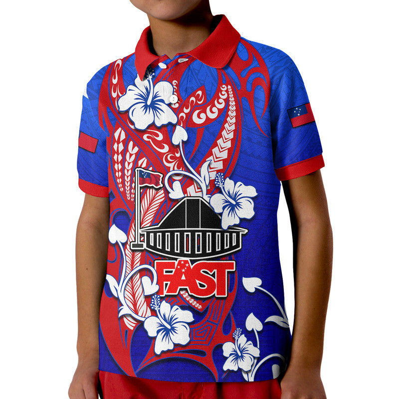 Custom Special Samoa FAST Party Polo Shirt Tribal Samoan Hibiscus Design LT9