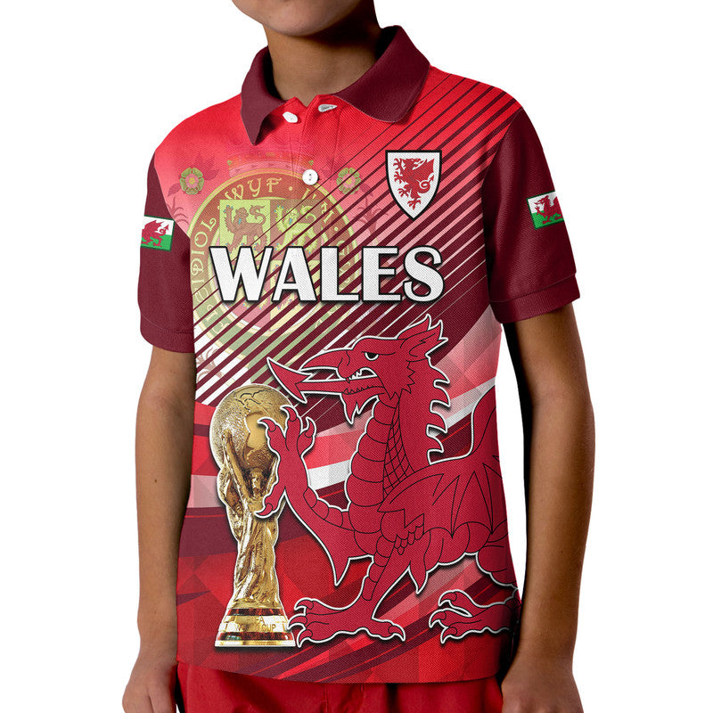 Custom Wales Football Champions Qatar 2022 Sport Style Polo Shirt Red LT9