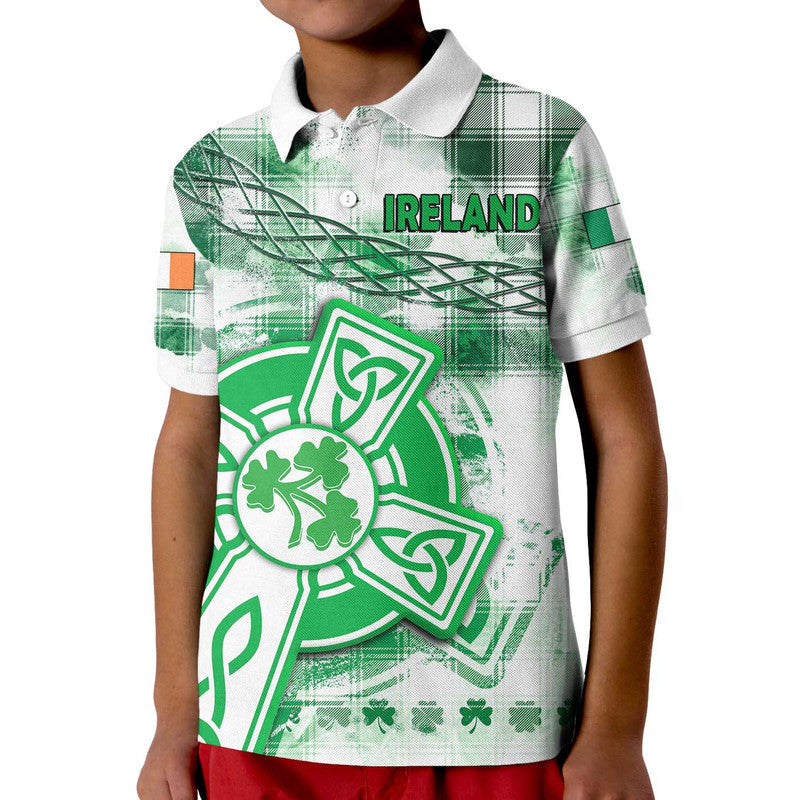 (Custom And Number) Ireland Cross Cricket Team Polo Shirt Celtic Irish Green Pattern Unique LT9