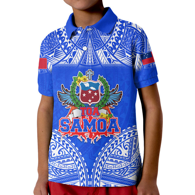 Custom Toa Samoa Polynesian Rugby Polo Shirt Samoan Flag Blue Color LT9
