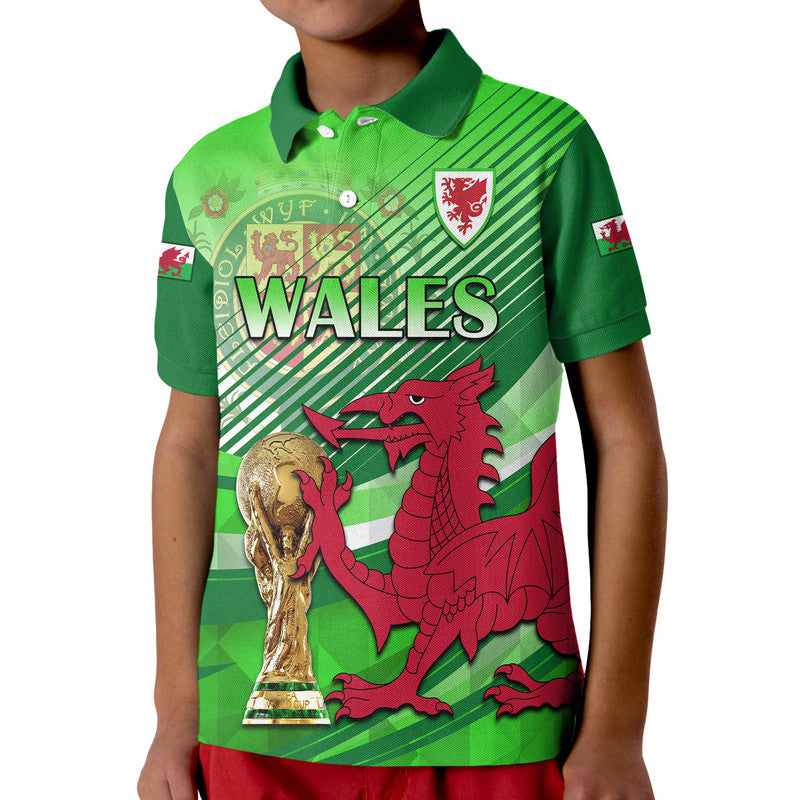 Custom Wales Football Champions Qatar 2022 Sport Style Polo Shirt Green LT9