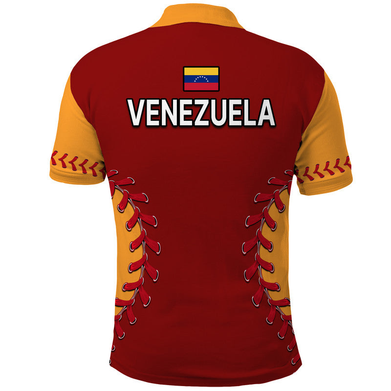 Venezuela Baseball Flag Map Polo Shirt LT9