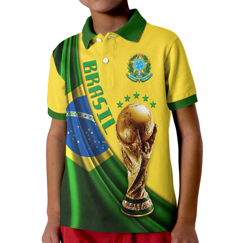Brasil Football Champions WC 2022 Polo Shirt LT9