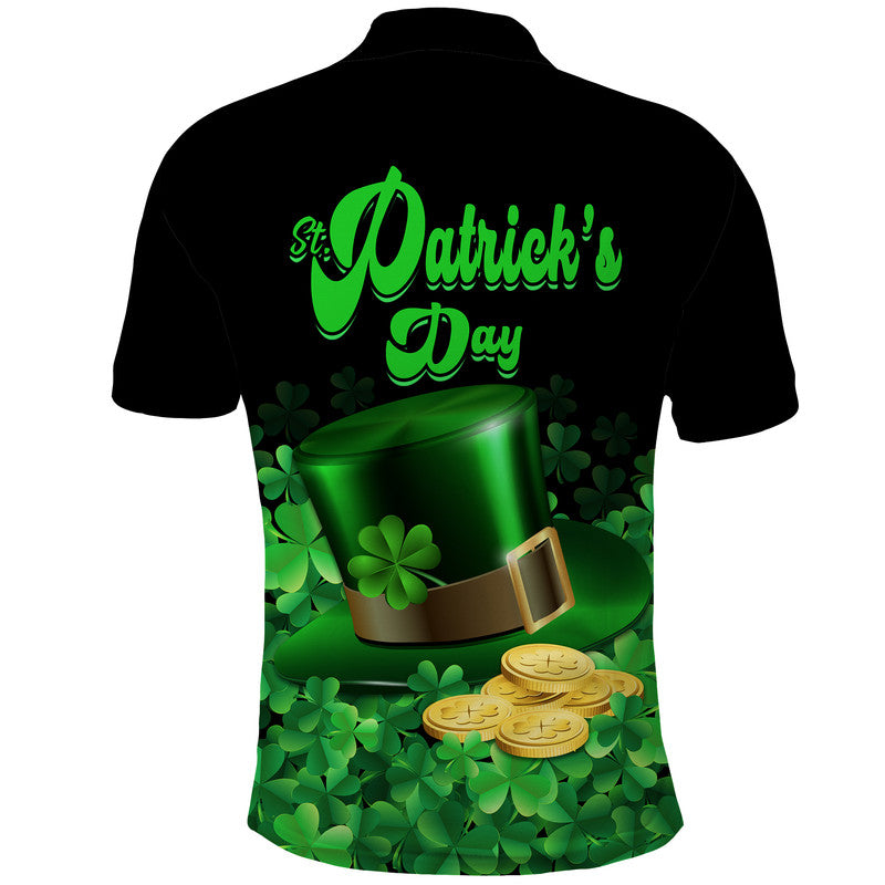 St Patricks Day Polo Shirt Green Leprechaun Hat With Clover Leaf LT9