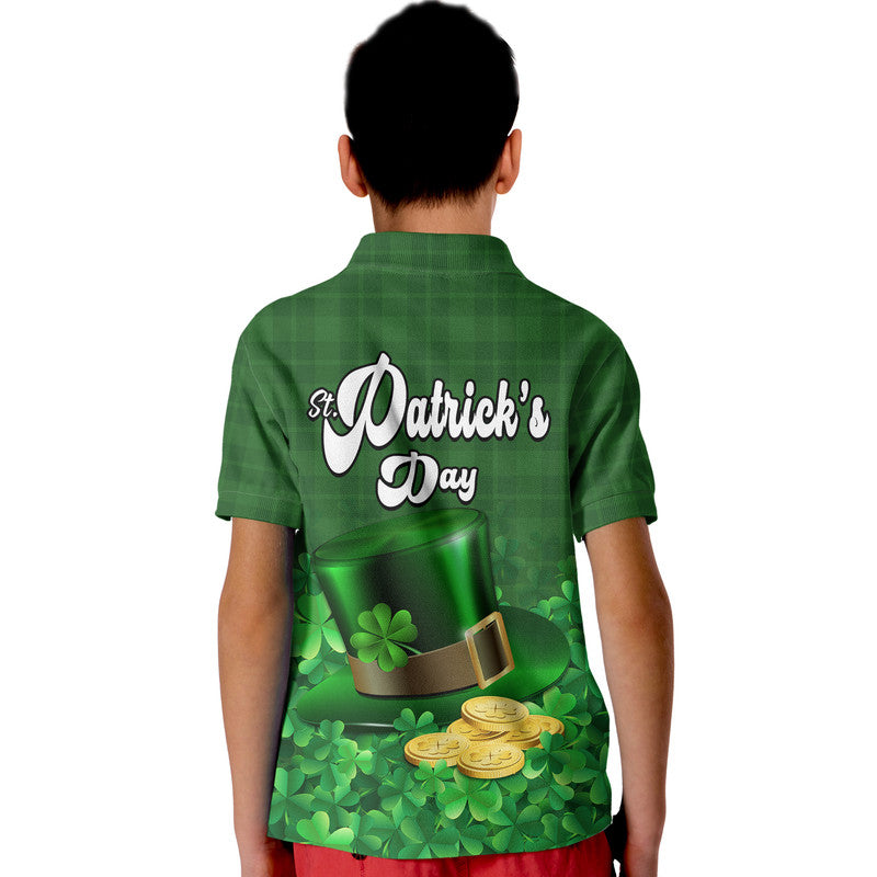 St Patricks Day Polo Shirt Green Leprechaun Hat With Clover Leaf No2 LT9