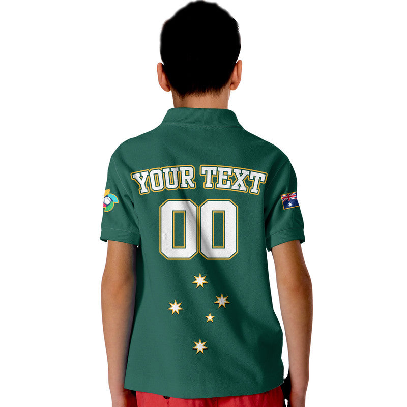 (Custom Text And Number) Baseball 2023 Australia Green Polo Shirt LT9