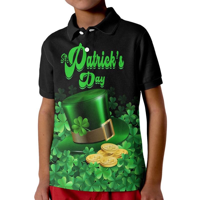Custom St Patricks Day Polo Shirt Green Leprechaun Hat With Clover Leaf LT9