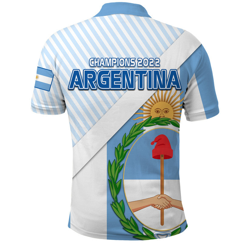 Argentina Champions Polo Shirt Football 2022 La Albiceleste Sol de Mayo LT9