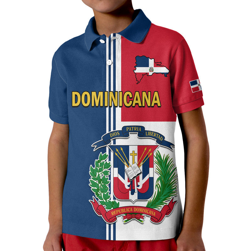 Custom Dominican Republic Polo Shirt Coat Of Arms And Flag Map LT9