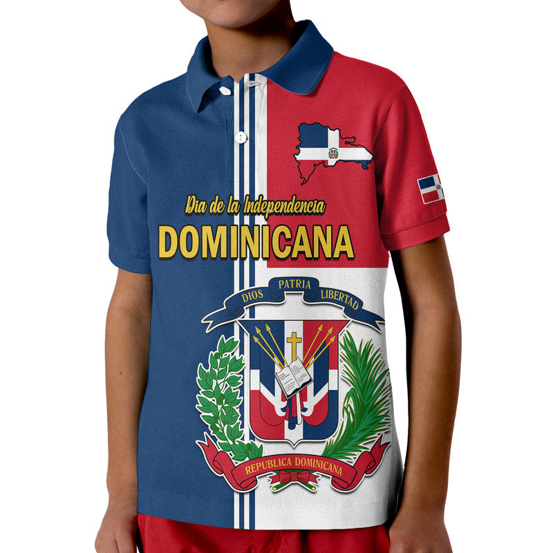 Dominican Republic Polo Shirt Dia de la Independencia Coat Of Arms And Flag Map LT9