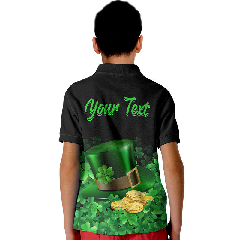 Custom St Patricks Day Polo Shirt Green Leprechaun Hat With Clover Leaf LT9