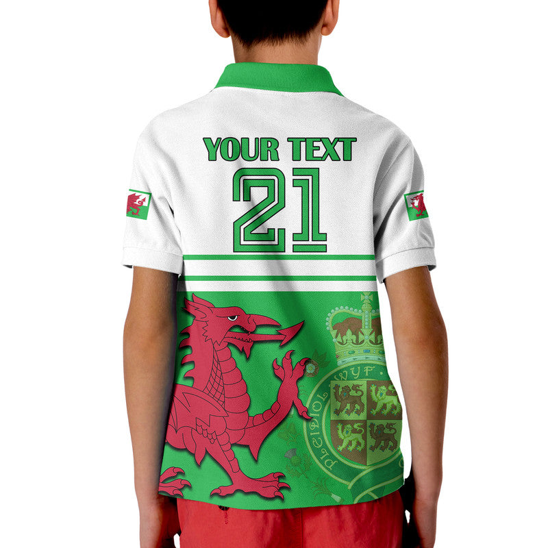 Custom Wales Football Qatar 2022 Polo Shirt Cymru Coat of Arms LT9