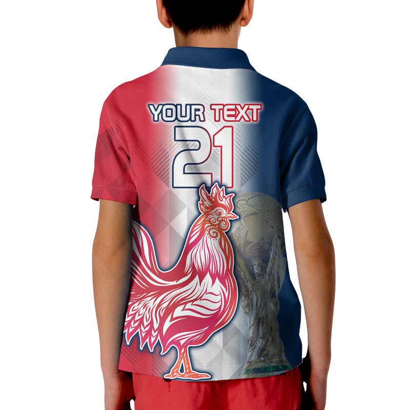 Custom France Football Qatar Roosters Champions 2022 Polo Shirt LT9