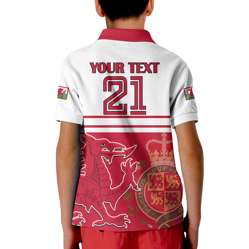 Custom Wales Football Qatar 2022 Cymru Polo Shirt Coat Of Arms Red LT9