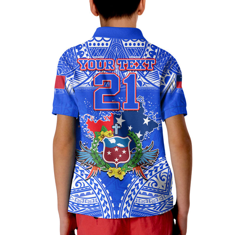 Custom Toa Samoa Polynesian Rugby Polo Shirt Samoan Flag Blue Color LT9