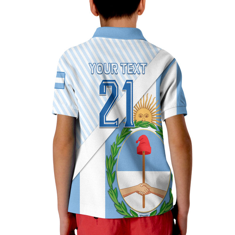 Custom Argentina Champions Polo Shirt Football 2022 La Albiceleste Sol de Mayo LT9