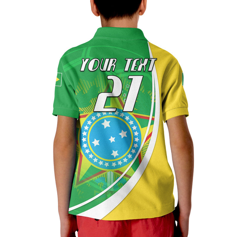 (Custom Text And Number) Brazil Football Polo Shirt Coat Of Arms Canarinha Champions Football 2022 LT9