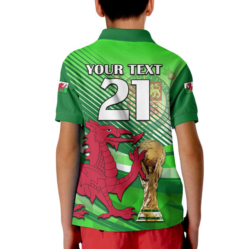 Custom Wales Football Champions Qatar 2022 Sport Style Polo Shirt Green LT9