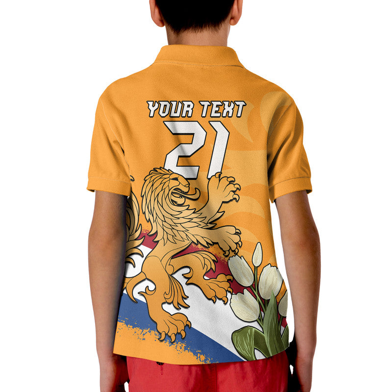 Custom Netherlands Football Flag Mix Tulip Flower Polo Shirt LT9