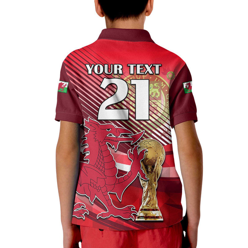 Custom Wales Football Champions Qatar 2022 Sport Style Polo Shirt Red LT9