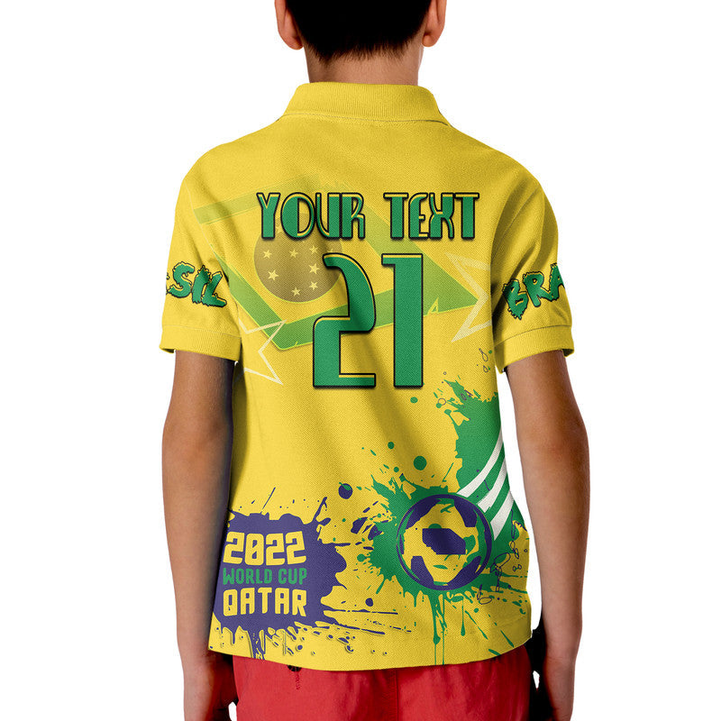 Custom Brasil Football 2022 World Cup Qatar Polo Shirt LT9
