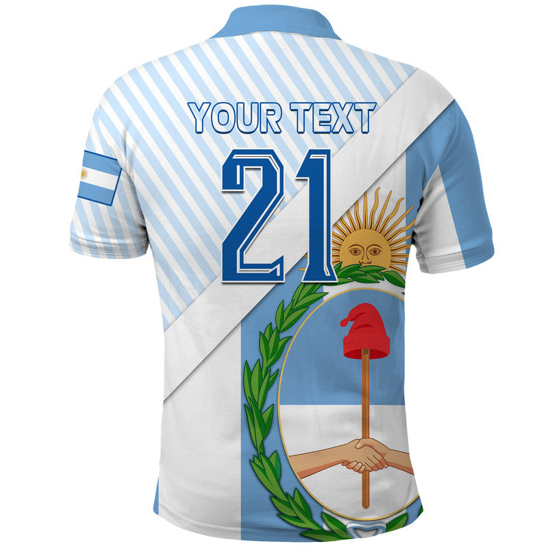 Custom Argentina Champions Polo Shirt Football 2022 La Albiceleste Sol de Mayo LT9