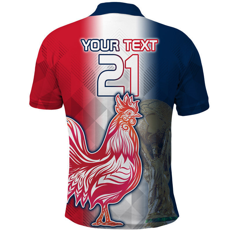 Custom France Football Qatar Roosters Champions 2022 Polo Shirt LT9