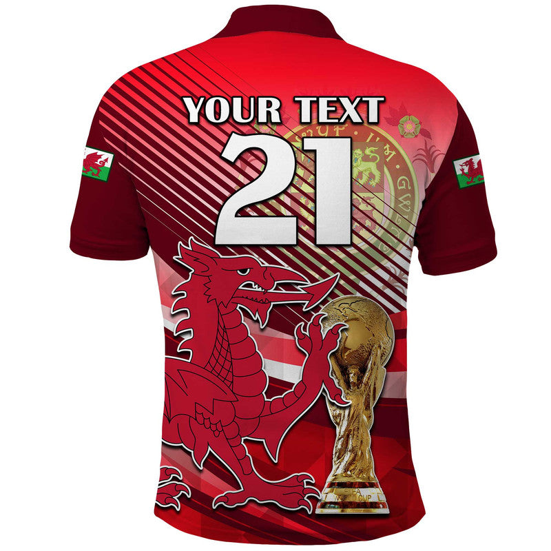 Custom Wales Football Champions Qatar 2022 Sport Style Polo Shirt Red LT9