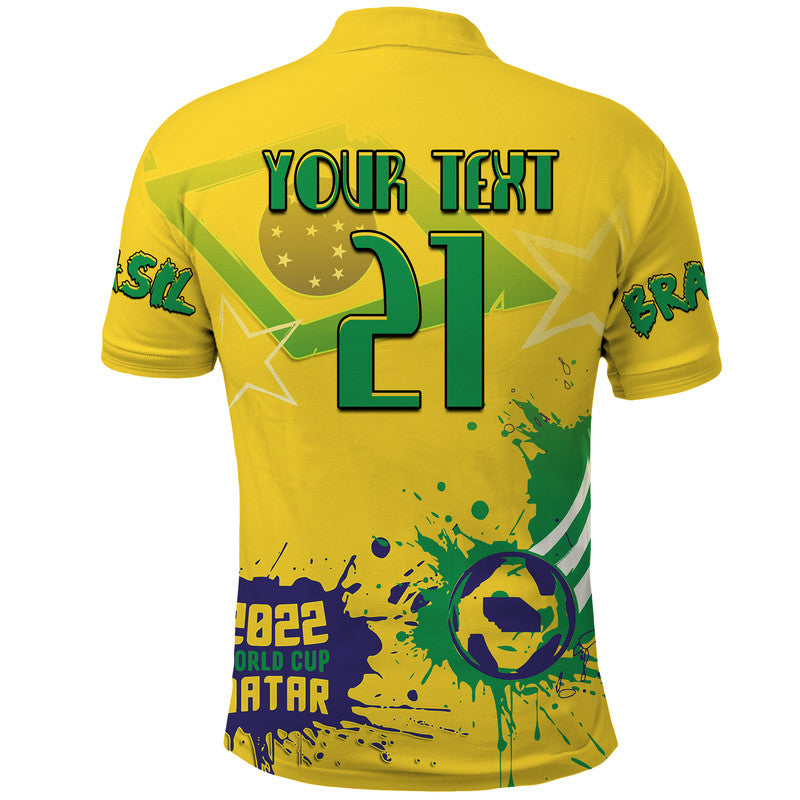 Custom Brasil Football 2022 World Cup Qatar Polo Shirt LT9