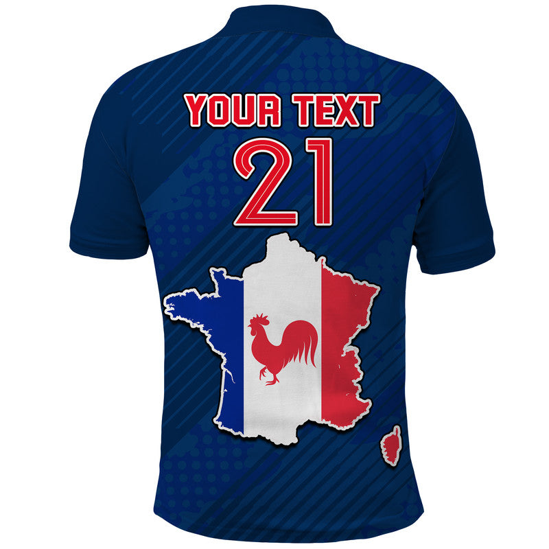 Custom France Football 2022 With Flag Map Polo Shirt LT9