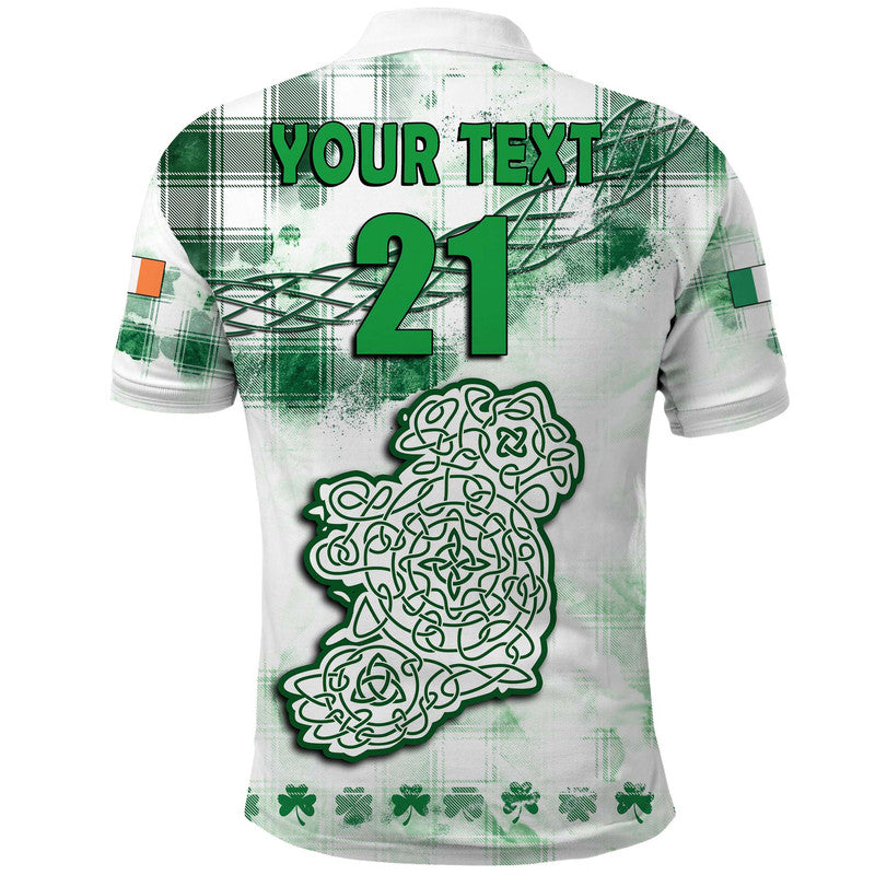 (Custom And Number) Ireland Cross Cricket Team Polo Shirt Celtic Irish Green Pattern Unique LT9