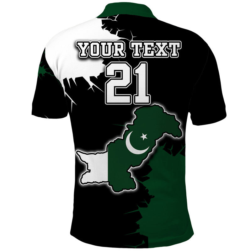 Custom Pakistan Men in Green Cricket Team Polo Shirt Pakistan Player Flag Style LT9