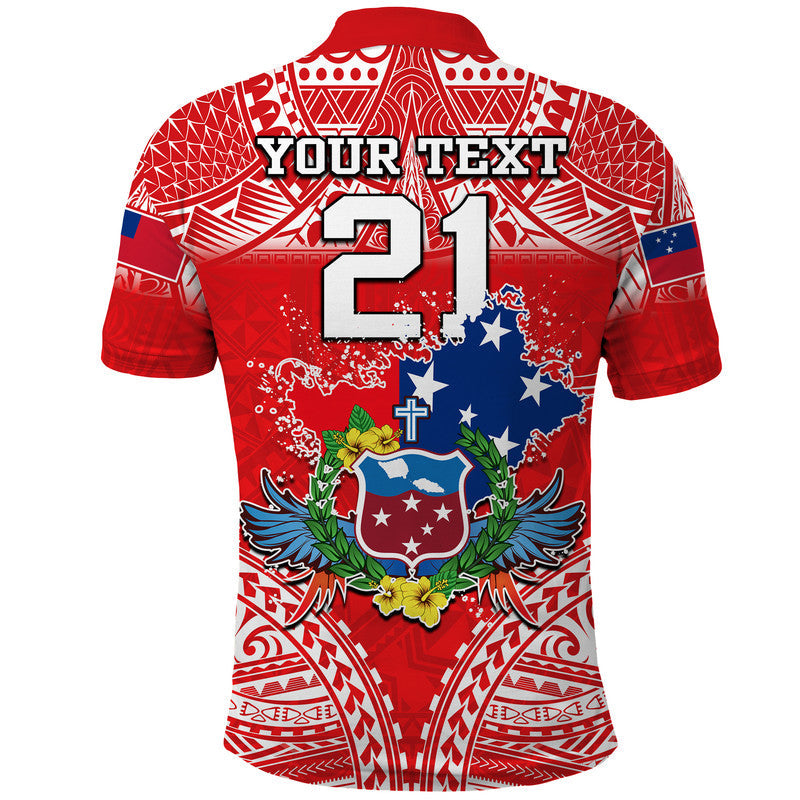 Custom Toa Samoa Polynesian Rugby Polo Shirt Samoan Flag Red Color LT9