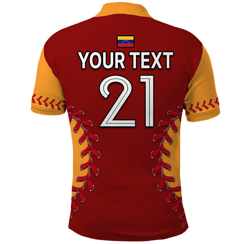 Custom Venezuela Baseball Flag Map Polo Shirt LT9