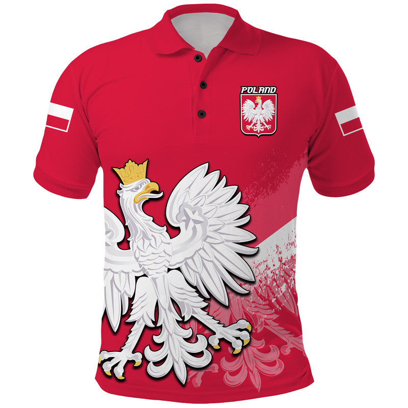 Custom Poland Football Polo Shirt Coat of Arms No2 LT9