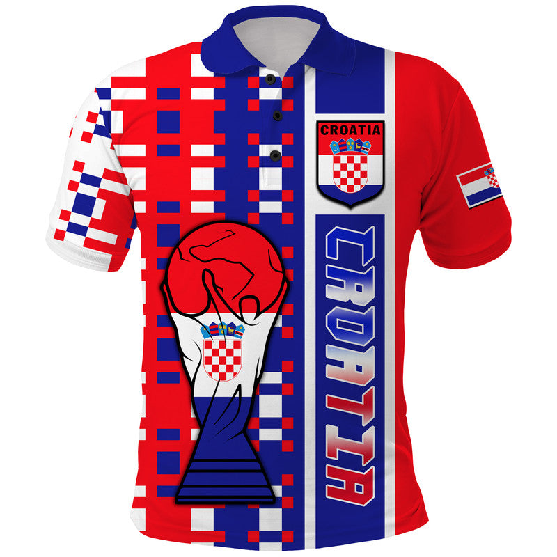 Custom Croatia Football Flag Polo Shirt Minimalist Style LT9
