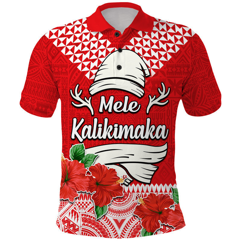 Custom Hawaii Hibiscus Flower Mele Kalikimaka Polo Shirt LT9