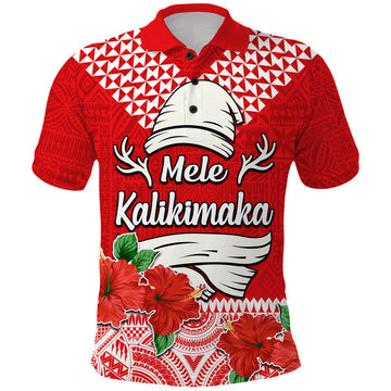 Custom Hawaii Hibiscus Flower Mele Kalikimaka Polo Shirt LT9