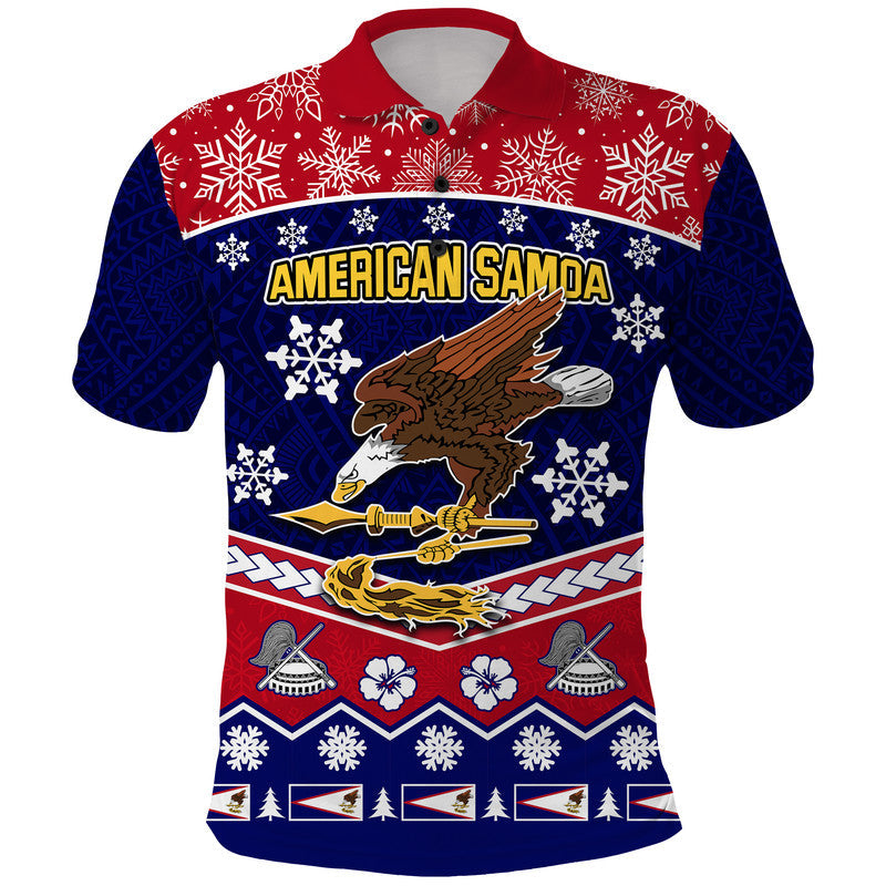 Custom American Samoa Tribal Polynesian Christmas Vibe Polo Shirt LT9